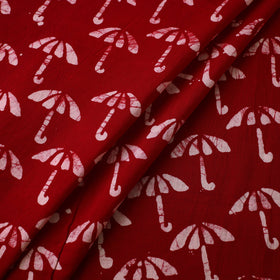 Red Cotton Hand Batik Print Fabric