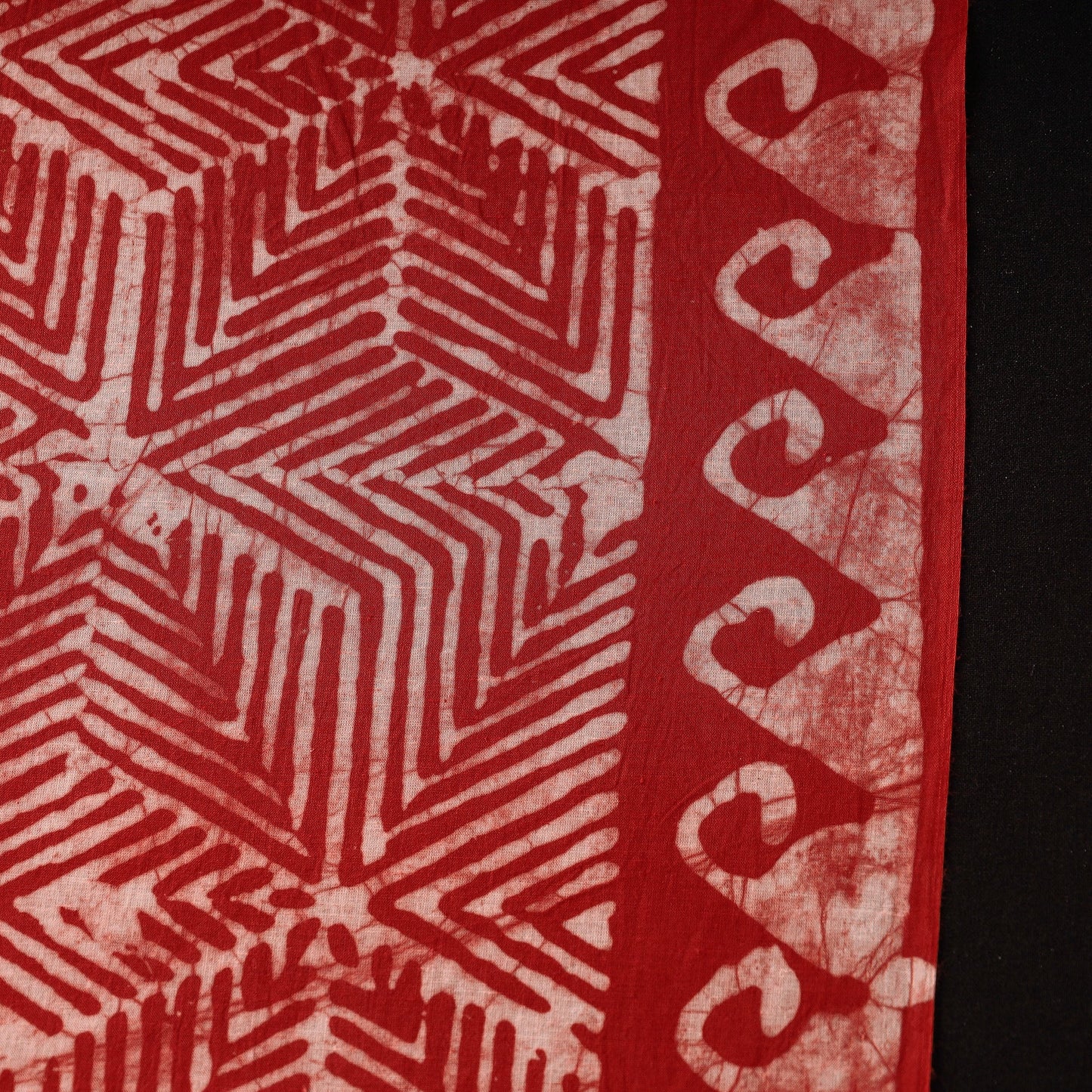  Cotton Red Hand Batik Print Fabric