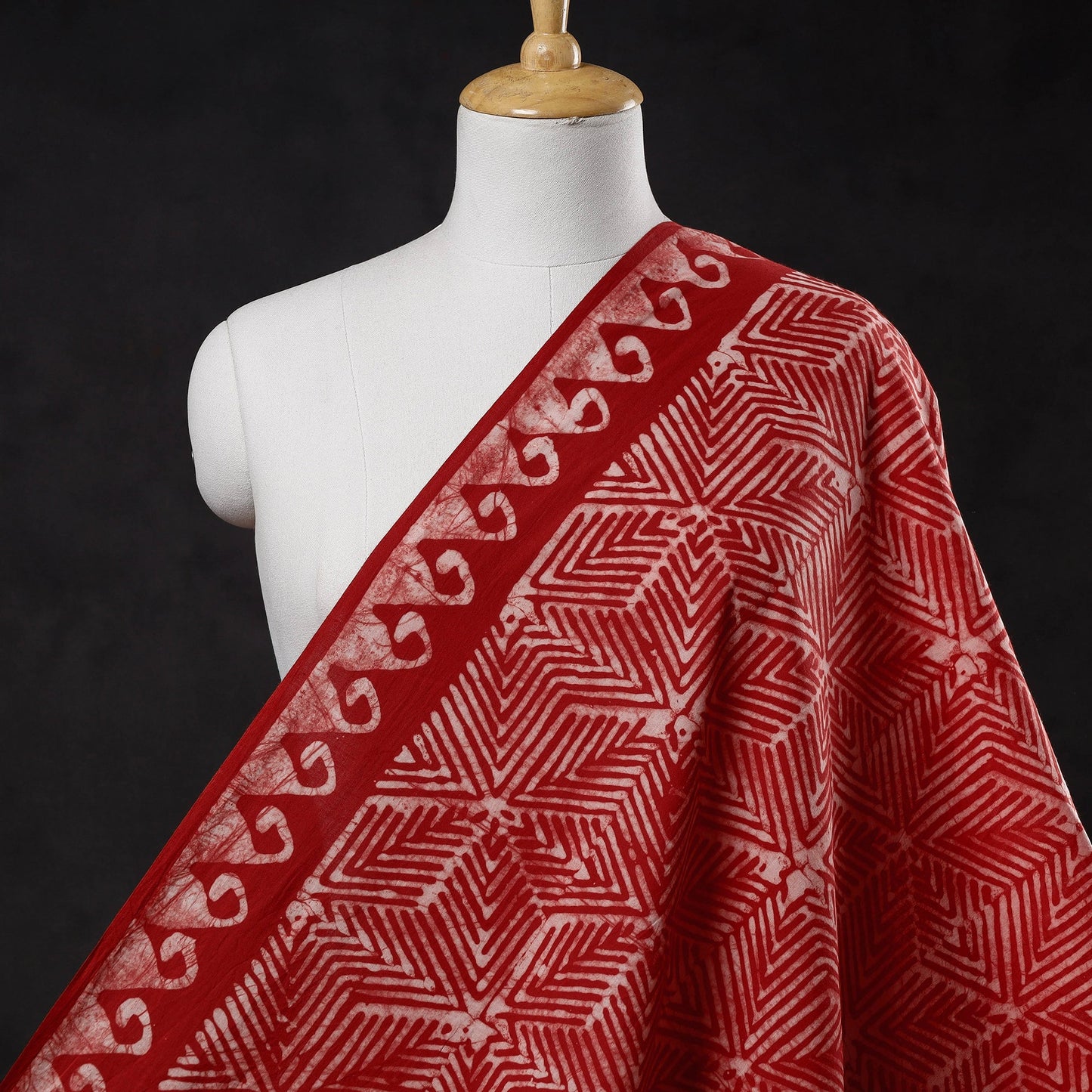  Cotton Red Hand Batik Print Fabric