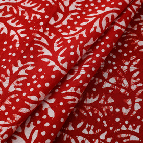 Buy Cotton Red Hand Batik Print Fabric