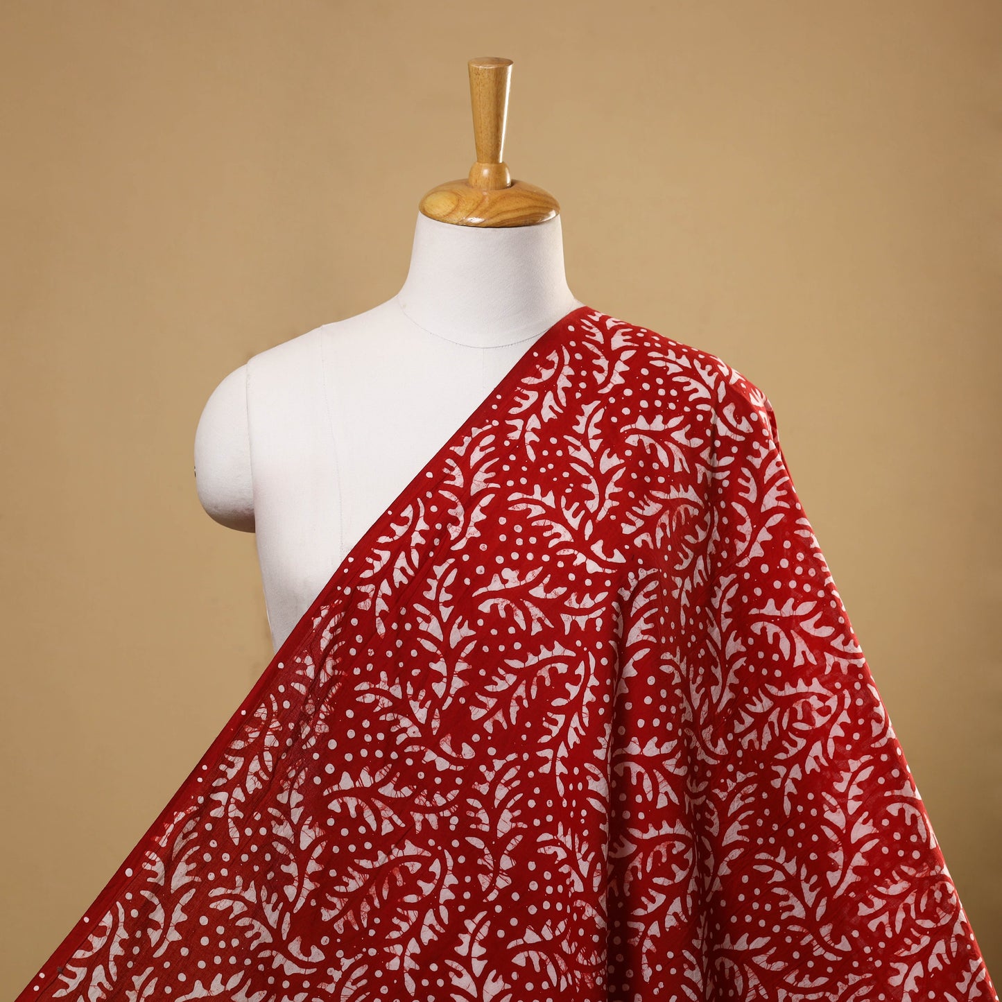 Buy Cotton Red Hand Batik Print Fabric