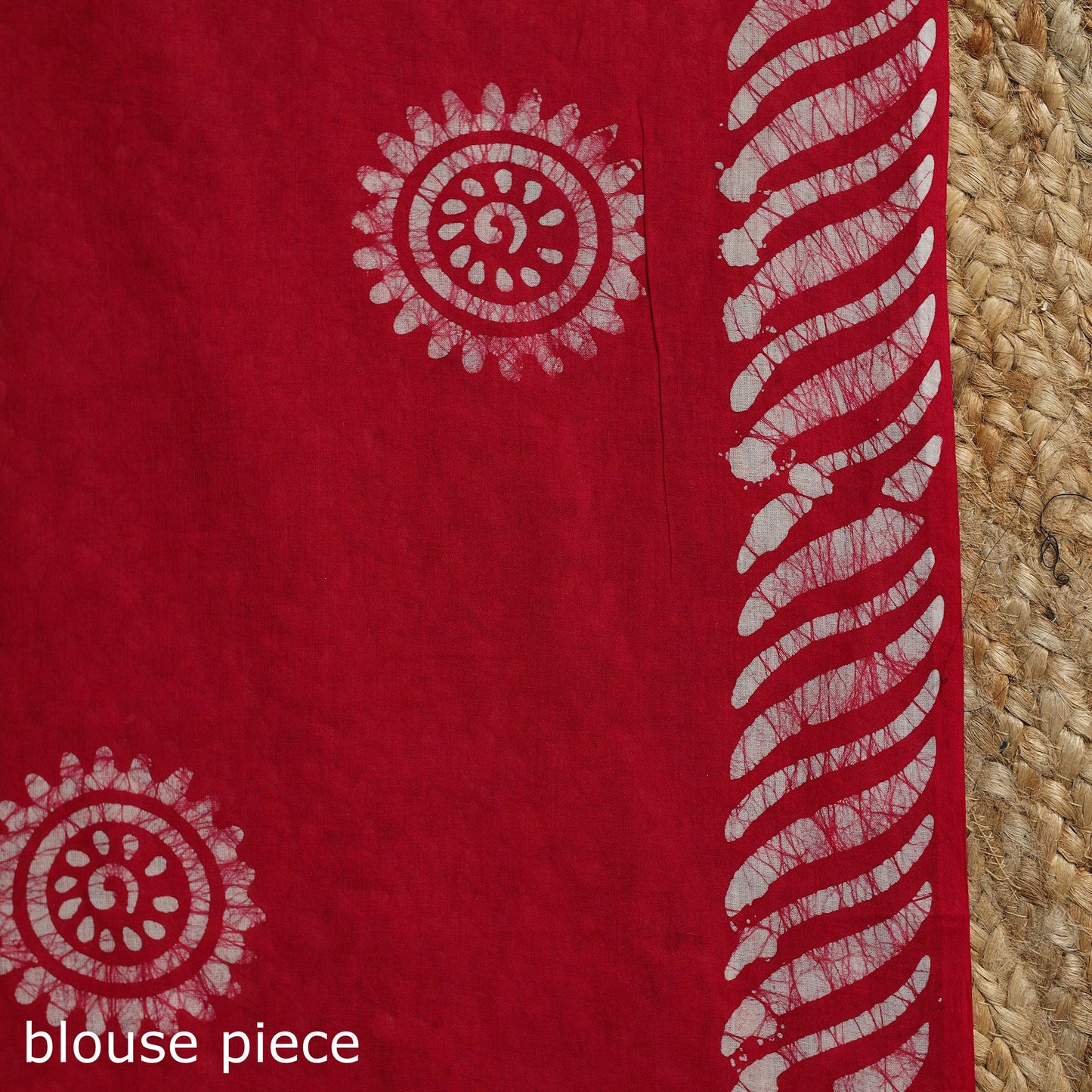 Red - cotton hand batik saree 06 - handcrafted