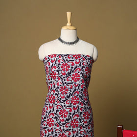 Pink - cotton hand kutch batik 3pc unstitched dress