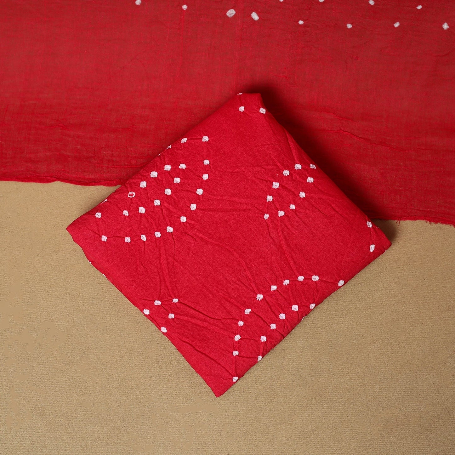 Pink - cotton hand kutch batik 3pc unstitched dress