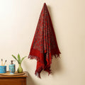 Red Block Print Cotton Ajrakh Handloom Towel