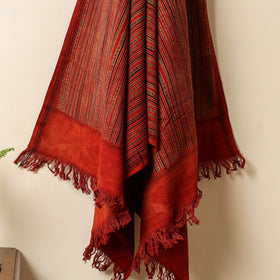 Red Block Print Cotton Ajrakh Handloom Towel