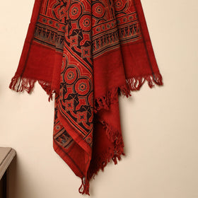 Red - cotton handloom towel65 - handcrafted