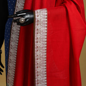Red - cotton jacquard dupatta with thread border 31