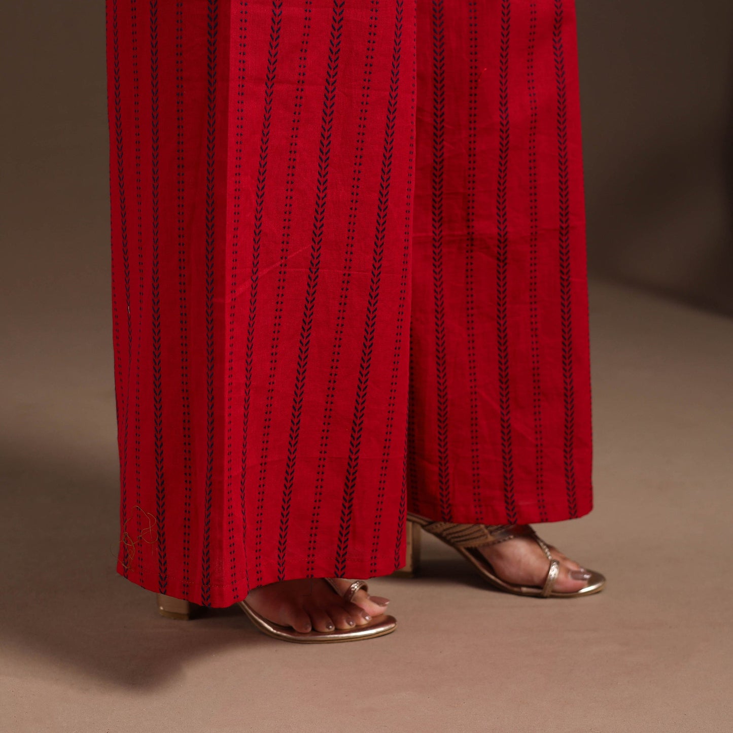 Red - cotton jacquard kurta set (set of 2) 03 - handcrafted