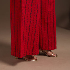 Red - cotton jacquard kurta set (set of 2) 03 - handcrafted