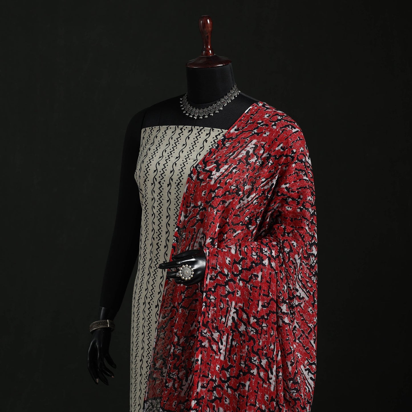 Cotton jaipur printed dupatta 41 - handcrafted