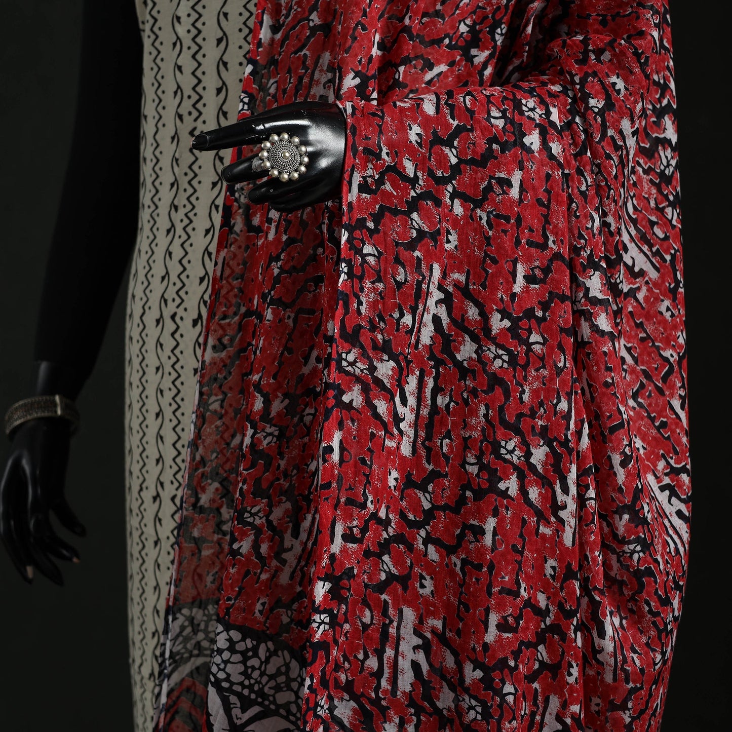 Cotton jaipur printed dupatta 41 - handcrafted
