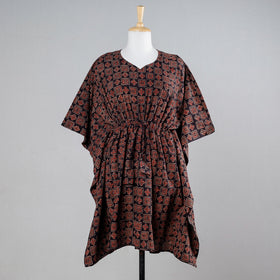  Red Block Print Cotton Ajrakh Kaftan 