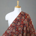  Red Block Print Cotton Kalamkari Fabric