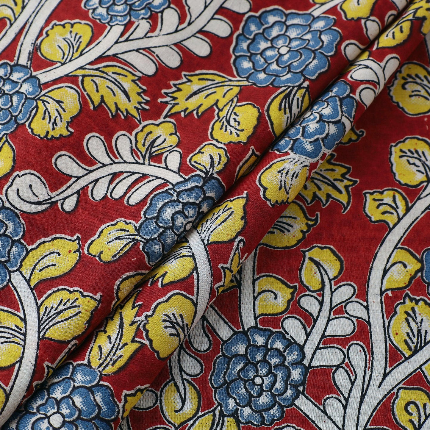  Red Cotton Kalamkari Print Fabric