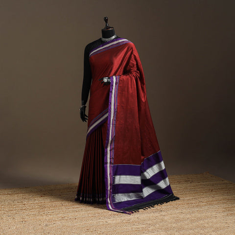 Cotton khun saree with chikki paras border 17 - handcrafted