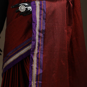 Cotton khun saree with chikki paras border 19 - handcrafted