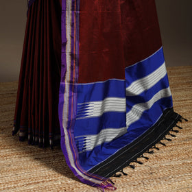 Cotton khun saree with chikki paras border 19 - handcrafted