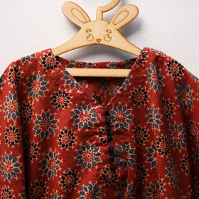 Red - cotton kids kaftan (3-4 years) 04 - handcrafted