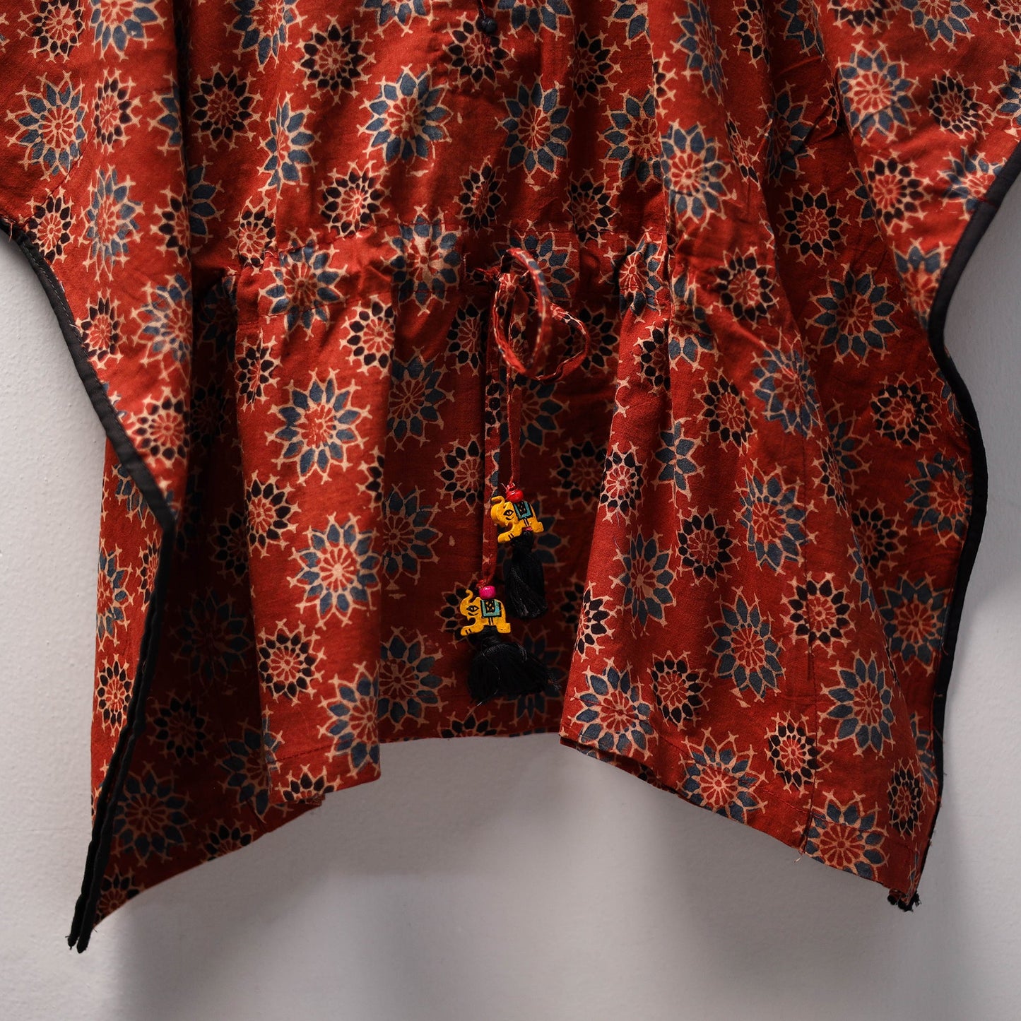 Red - cotton kids kaftan (3-4 years) 04 - handcrafted