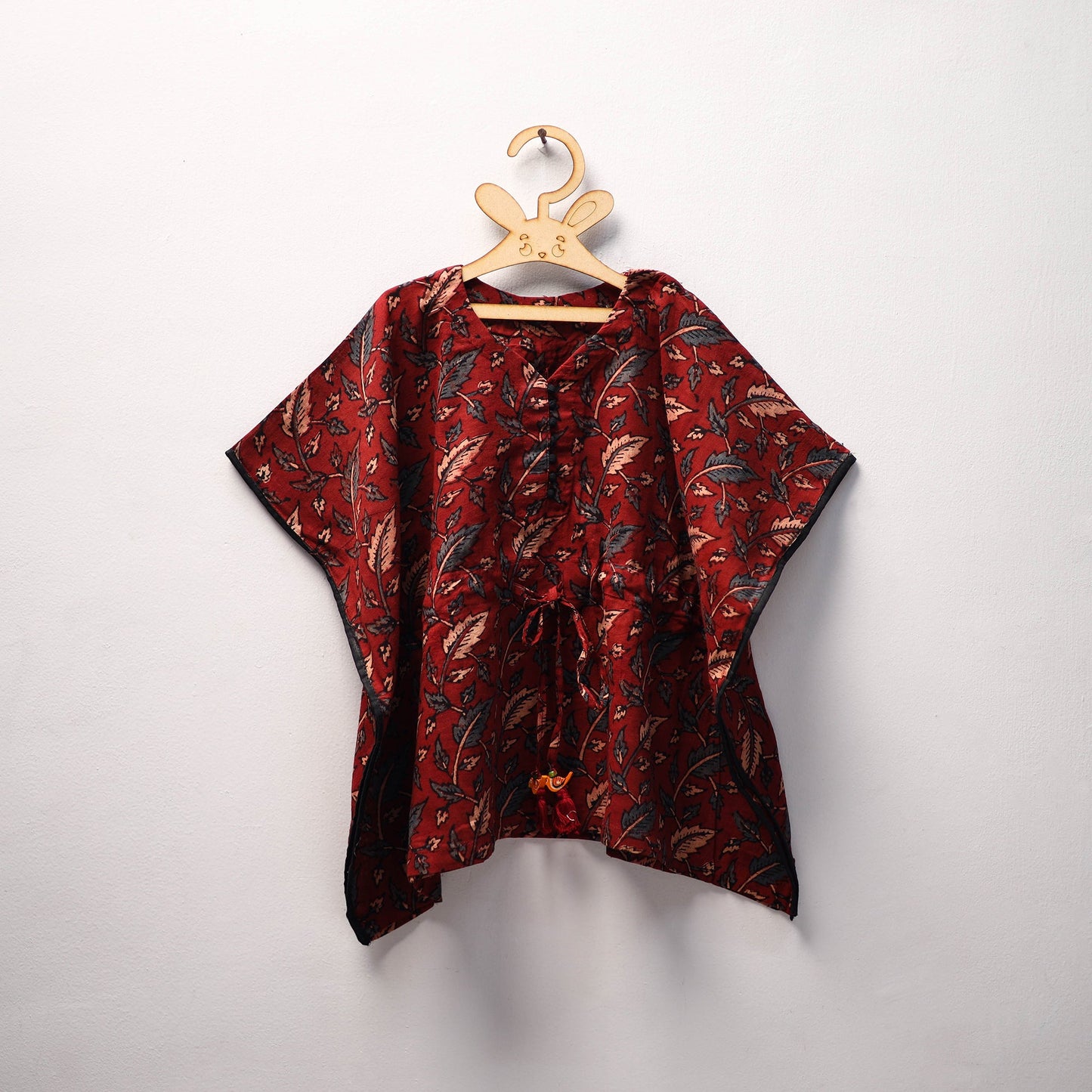 Red - cotton kids kaftan (3-4 years) 05 - handcrafted