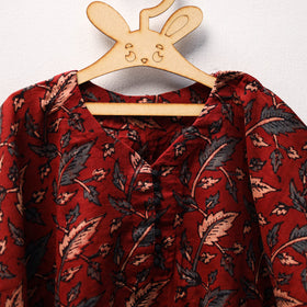 Red - cotton kids kaftan (3-4 years) 05 - handcrafted