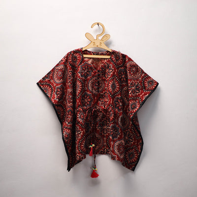 Red - cotton kids kaftan (3-4 years) 08 - handcrafted