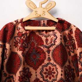 Red Ajrakh Block Print Cotton Kids Kaftan (3-4 Years)