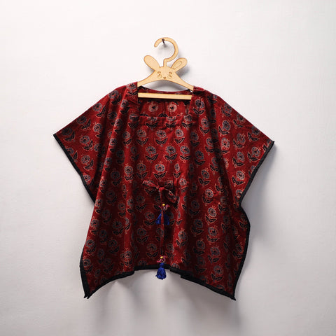 Red - cotton kids kaftan (3-4 years) 23 - handcrafted