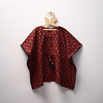 Red - cotton kids kaftan (3-4 years) 24 - handcrafted