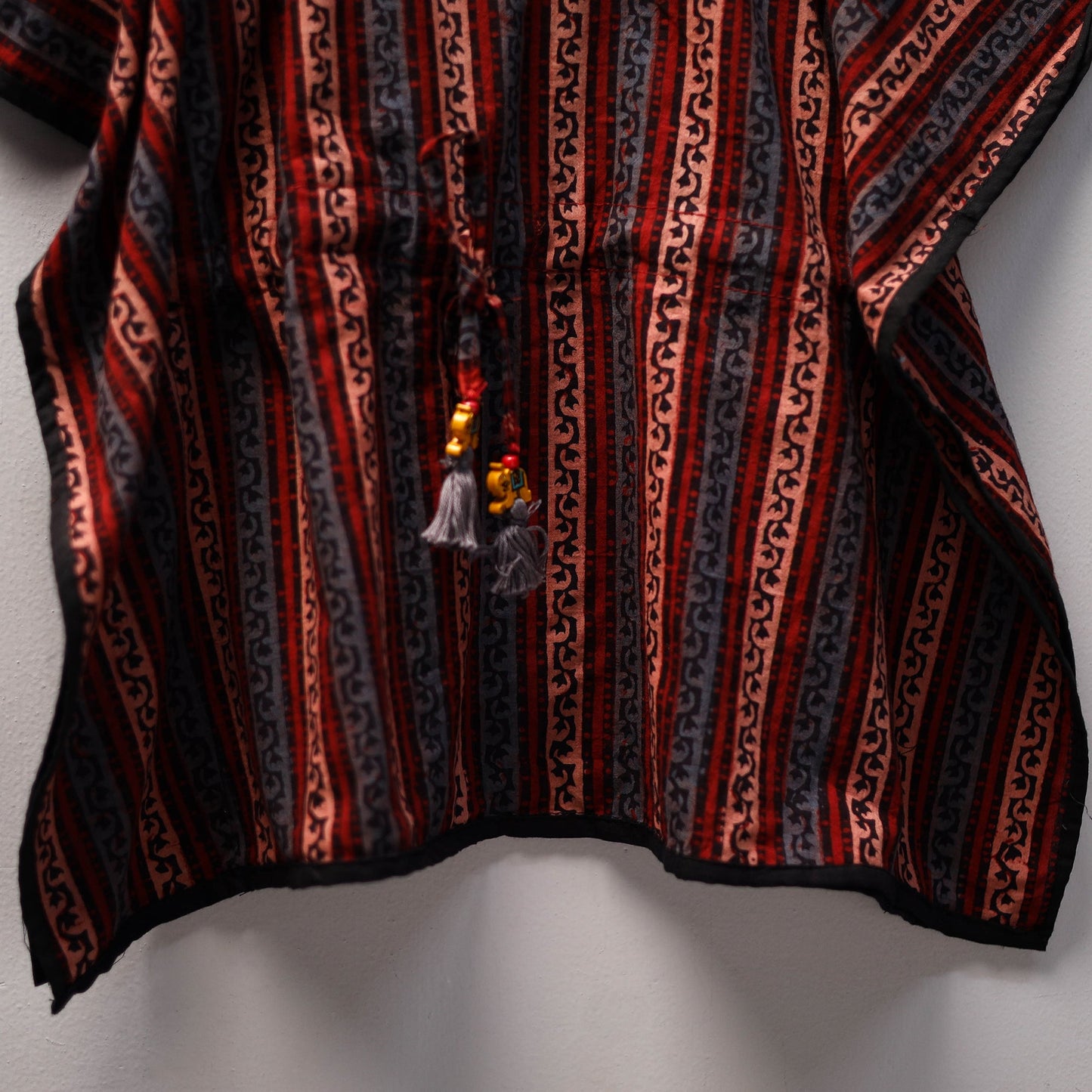 Red Ajrakh Block Print Cotton Kids Kaftan (3-4 Years)