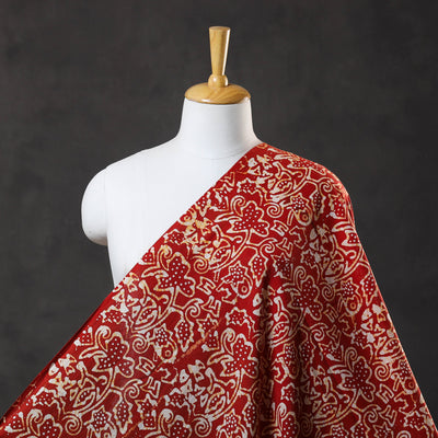 Red - cotton kutch batik fabric 17 - handcrafted