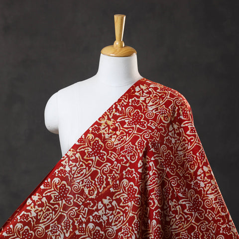 Red - cotton kutch batik fabric 17 - handcrafted