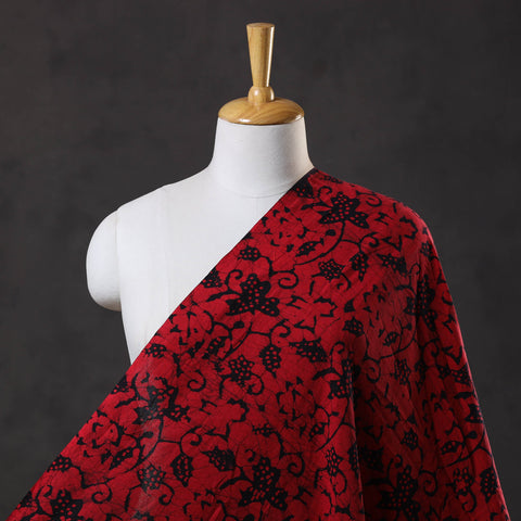 Buy Red Cotton Kutch Batik Print Fabric