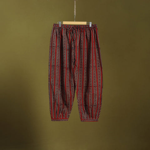 Red - cotton natural dyed afghani salwar 18 - handcrafted