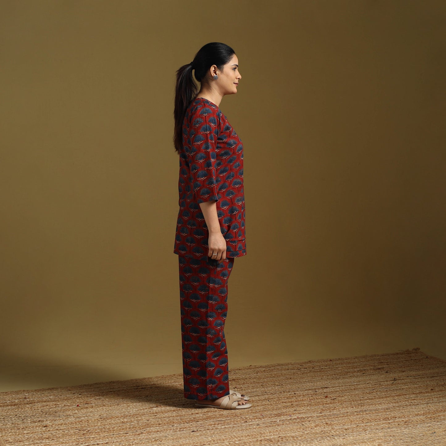 Cotton natural dyed co-ord set 09 - handcrafted