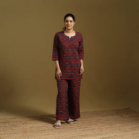 Cotton natural dyed co-ord set 09 - handcrafted