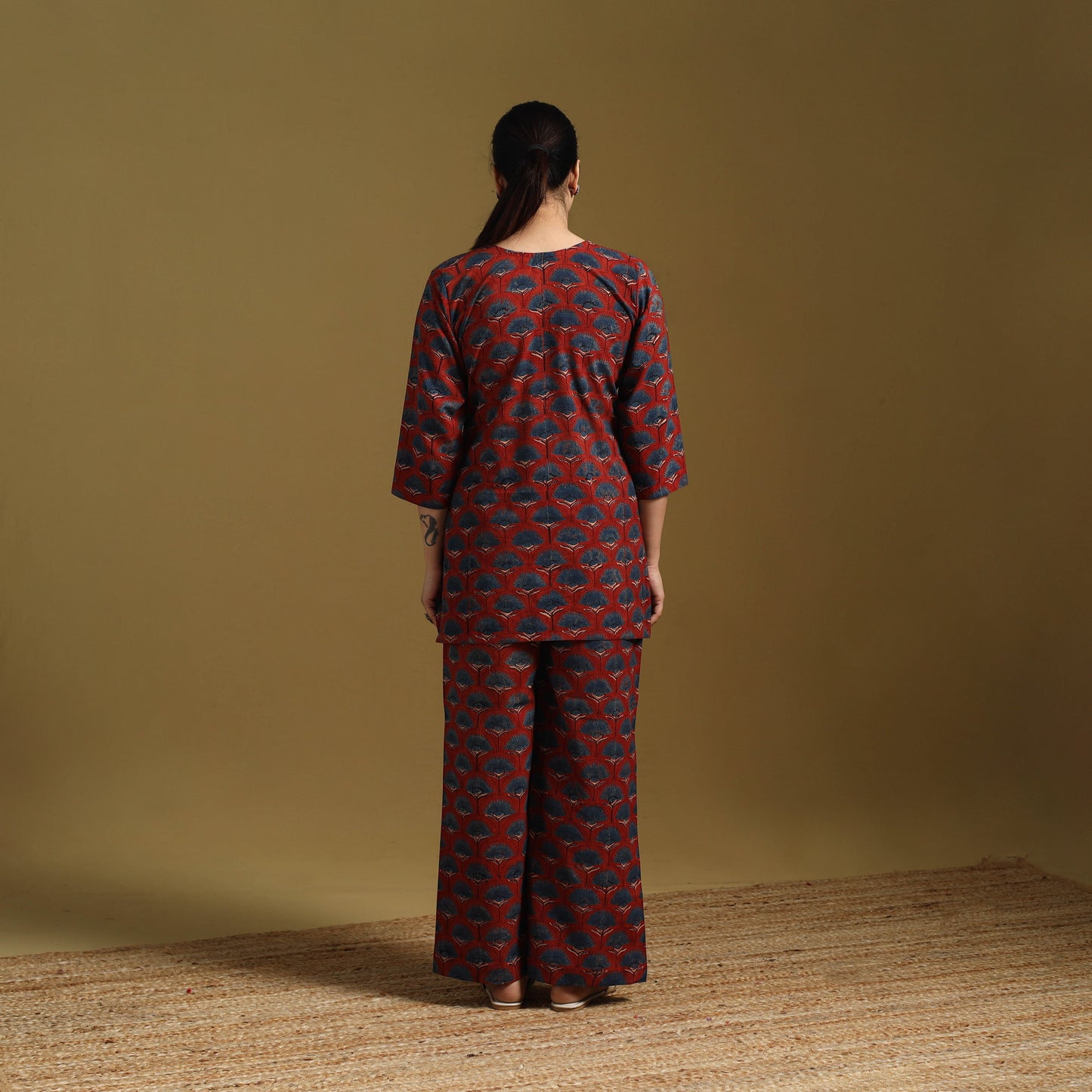 Cotton natural dyed co-ord set 09 - handcrafted