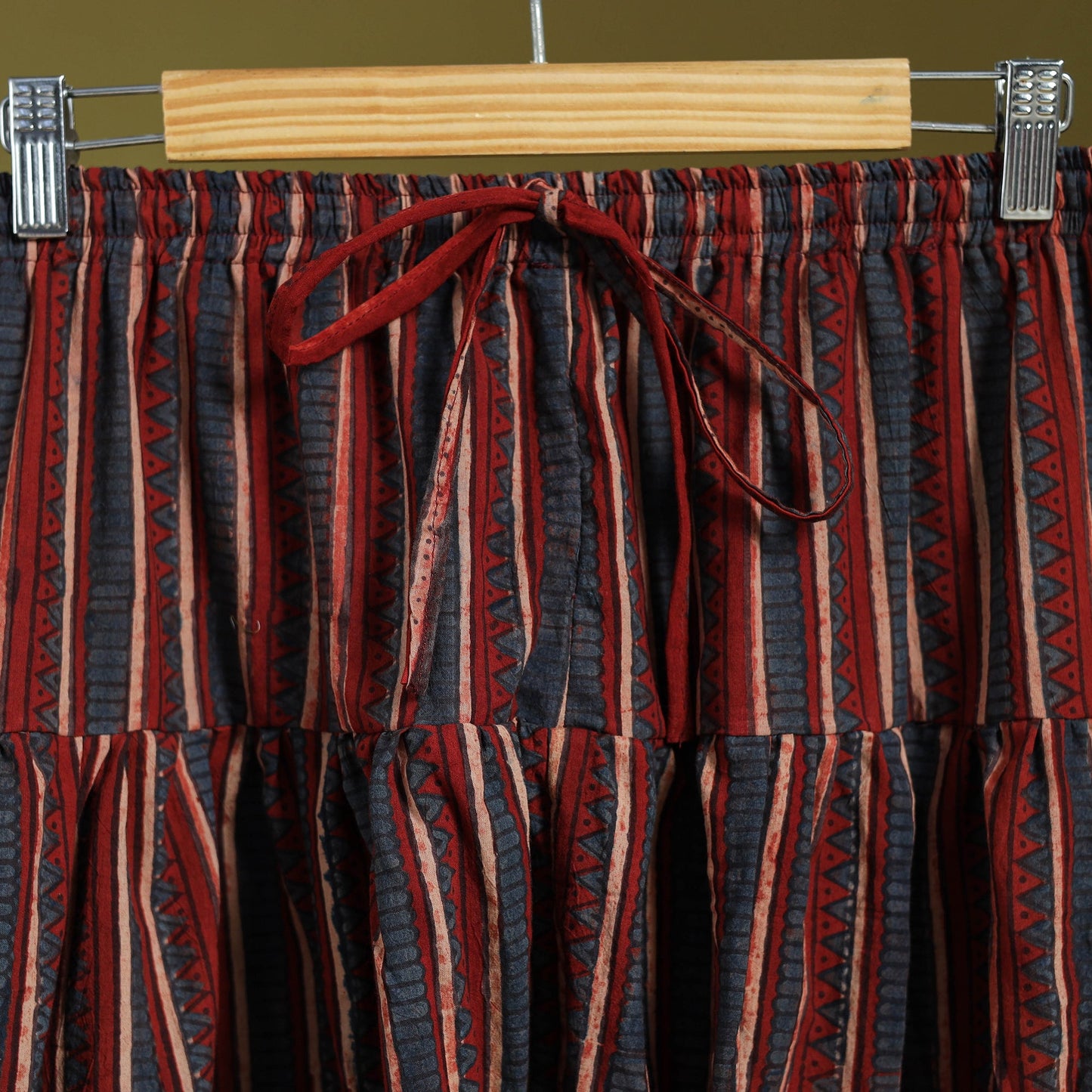 Red - cotton natural dyed salwar 01 - handcrafted