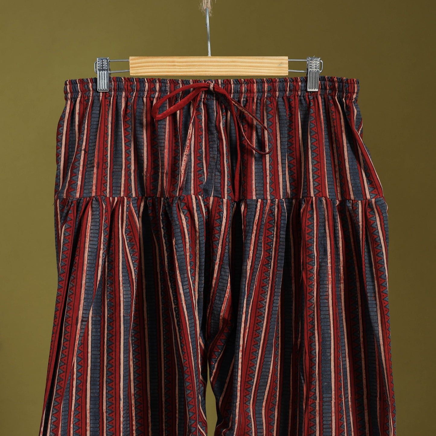 Red - cotton natural dyed salwar 01 - handcrafted