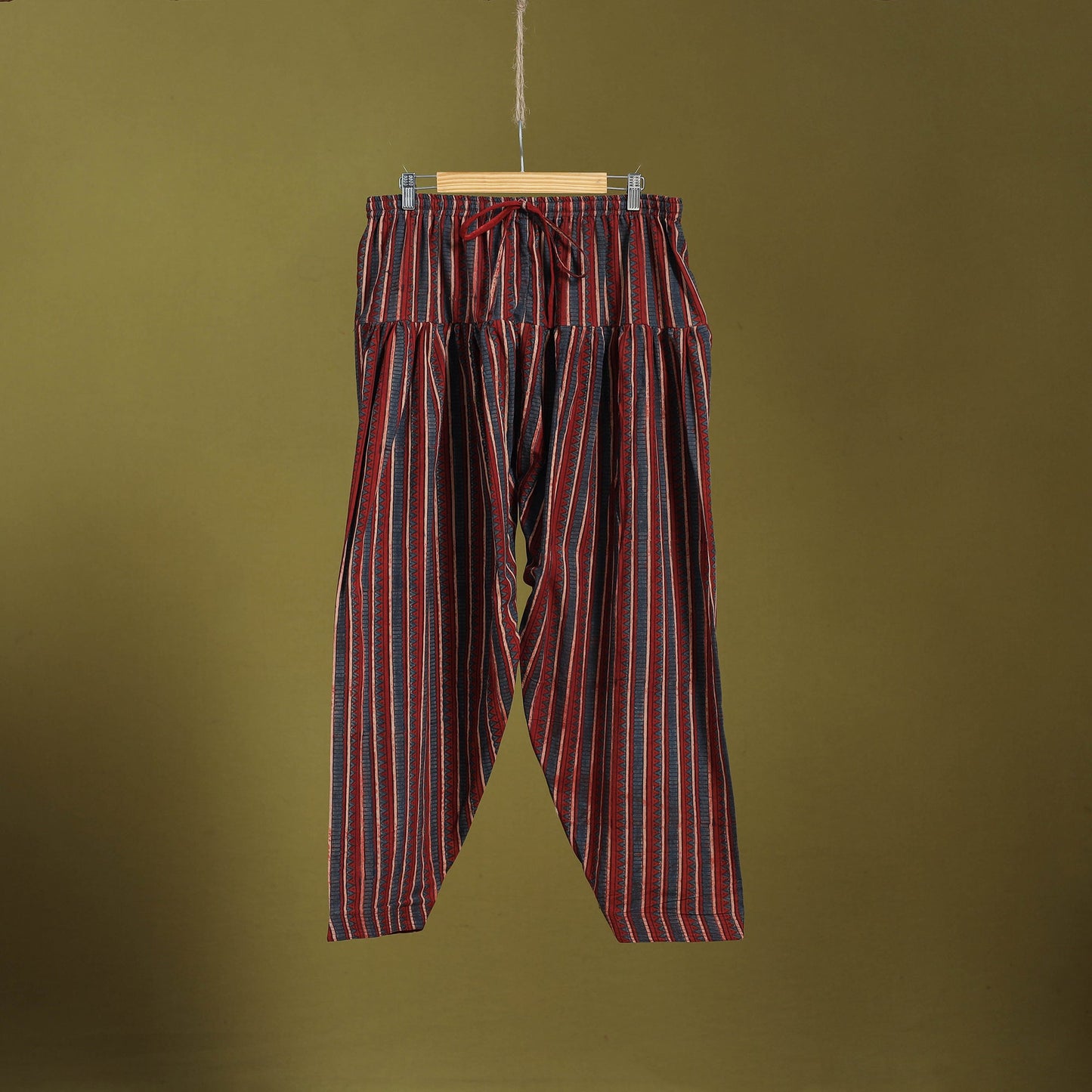 Red - cotton natural dyed salwar 01 - handcrafted