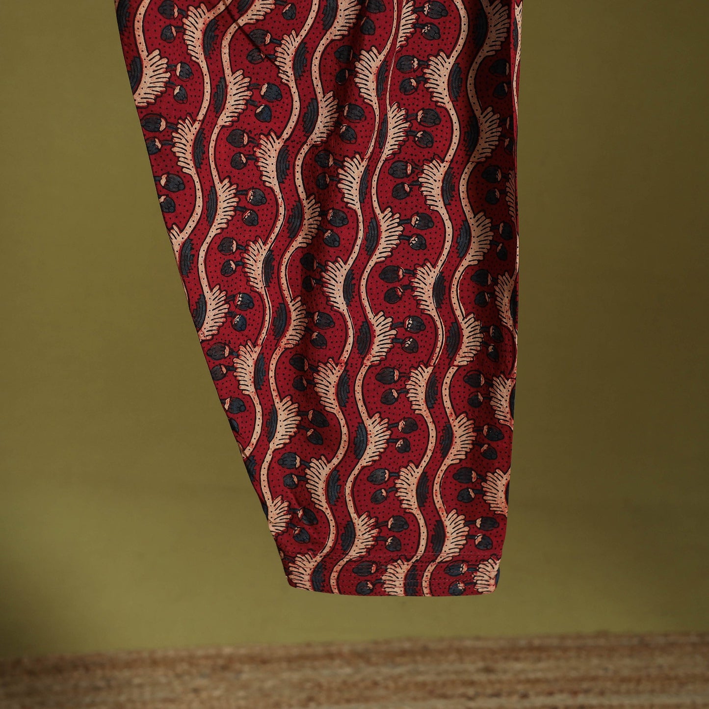 Red - cotton natural dyed salwar 04 - handcrafted