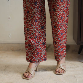 Red - cotton night suit set 21 - handcrafted