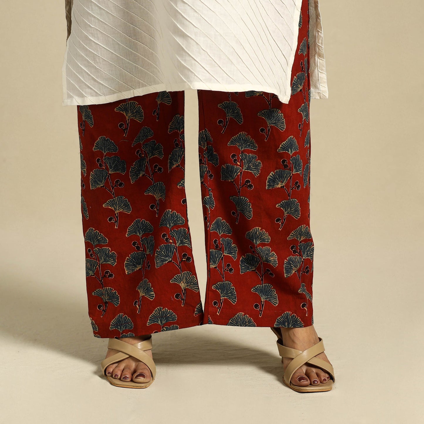 Buy Block Print Cotton Ajrakh Palazzo 