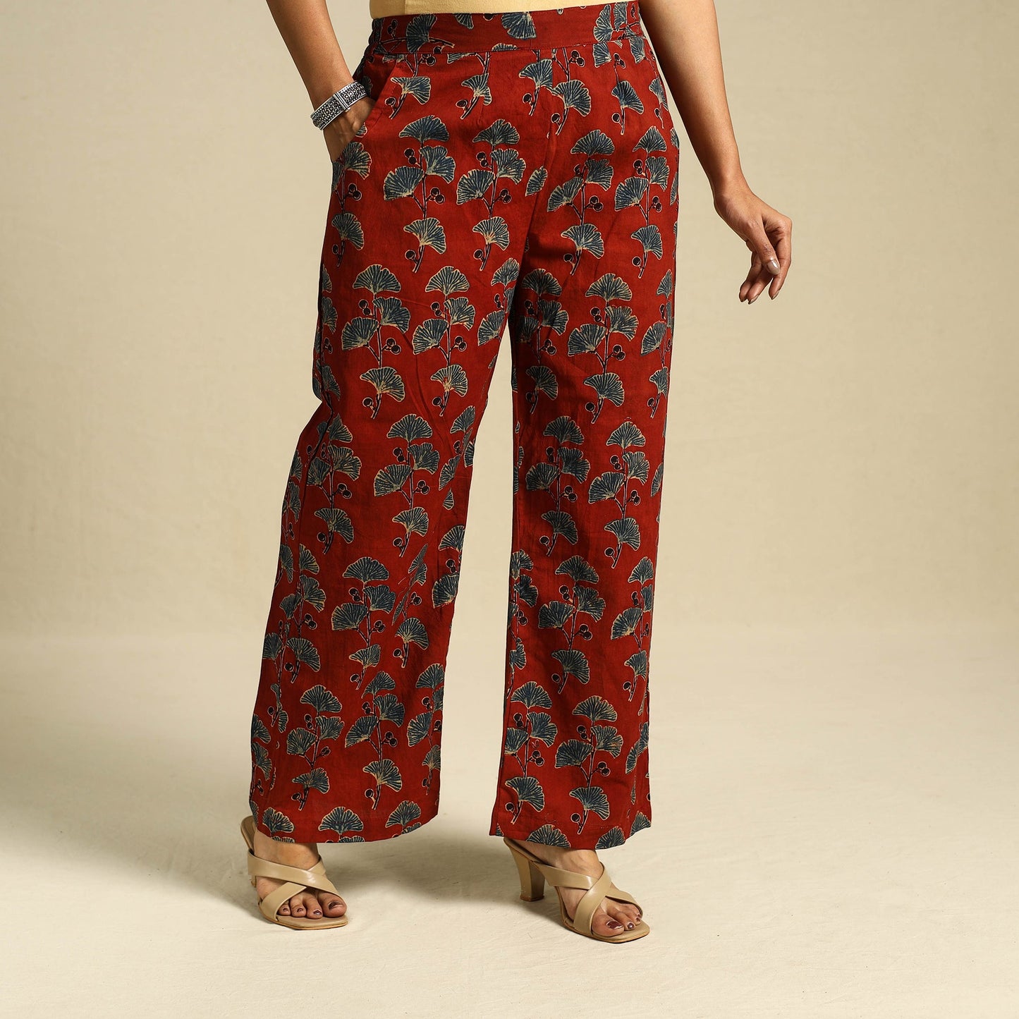 Buy Block Print Cotton Ajrakh Palazzo 