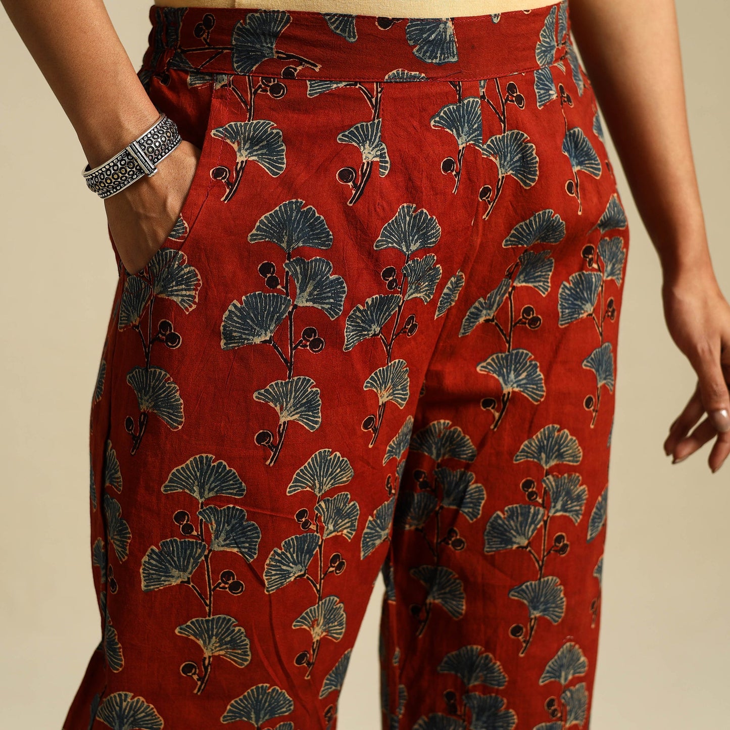 Buy Block Print Cotton Ajrakh Palazzo 