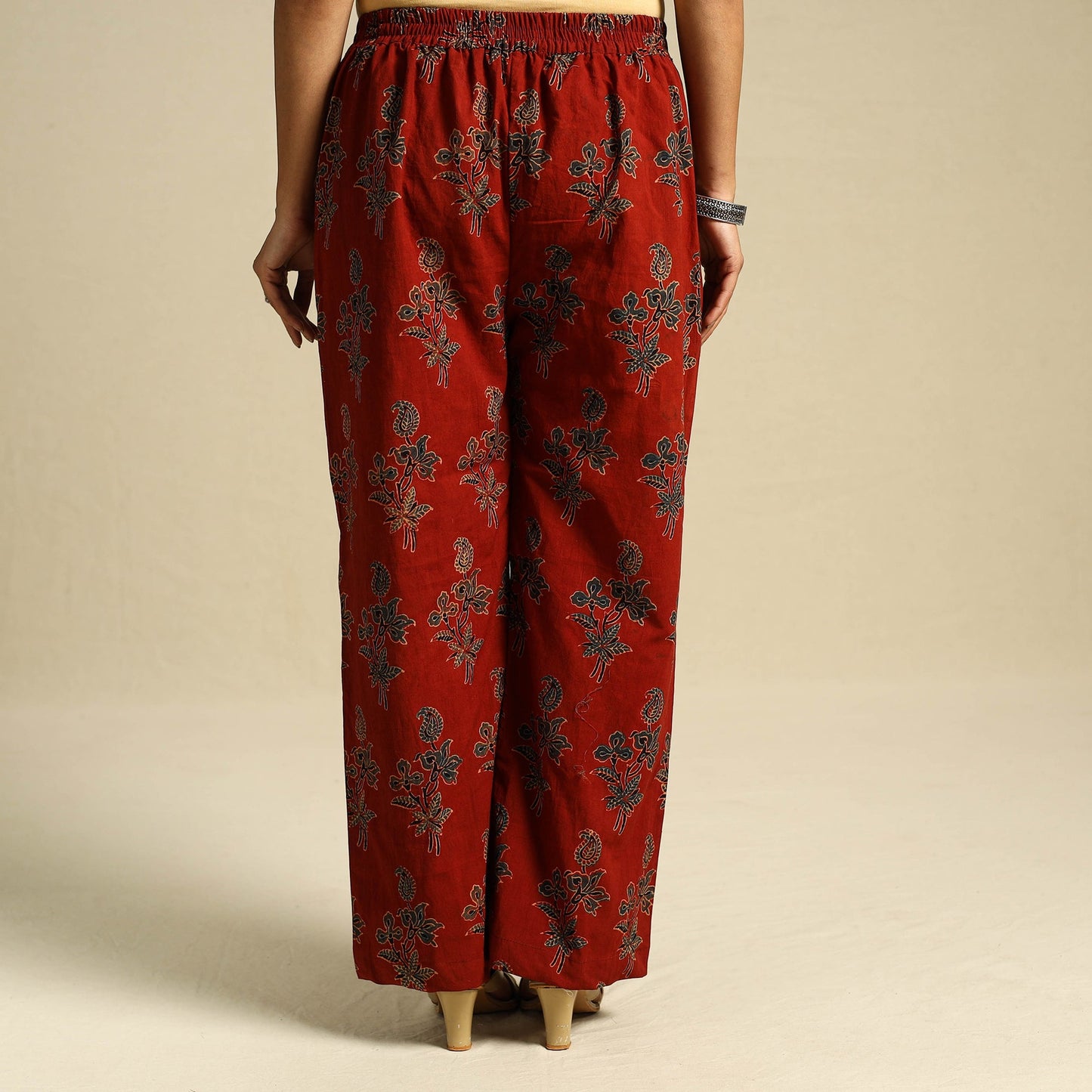 Buy Block Print Cotton Ajrakh Palazzo 