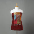 Red Ajrakh Print Cotton Patchwork Kurta Material (3m)