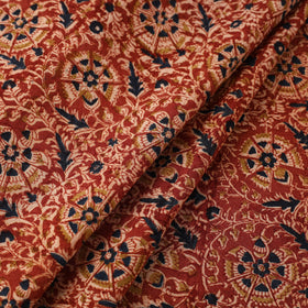  Red Block Print Cotton Pedana Kalamkari Fabric