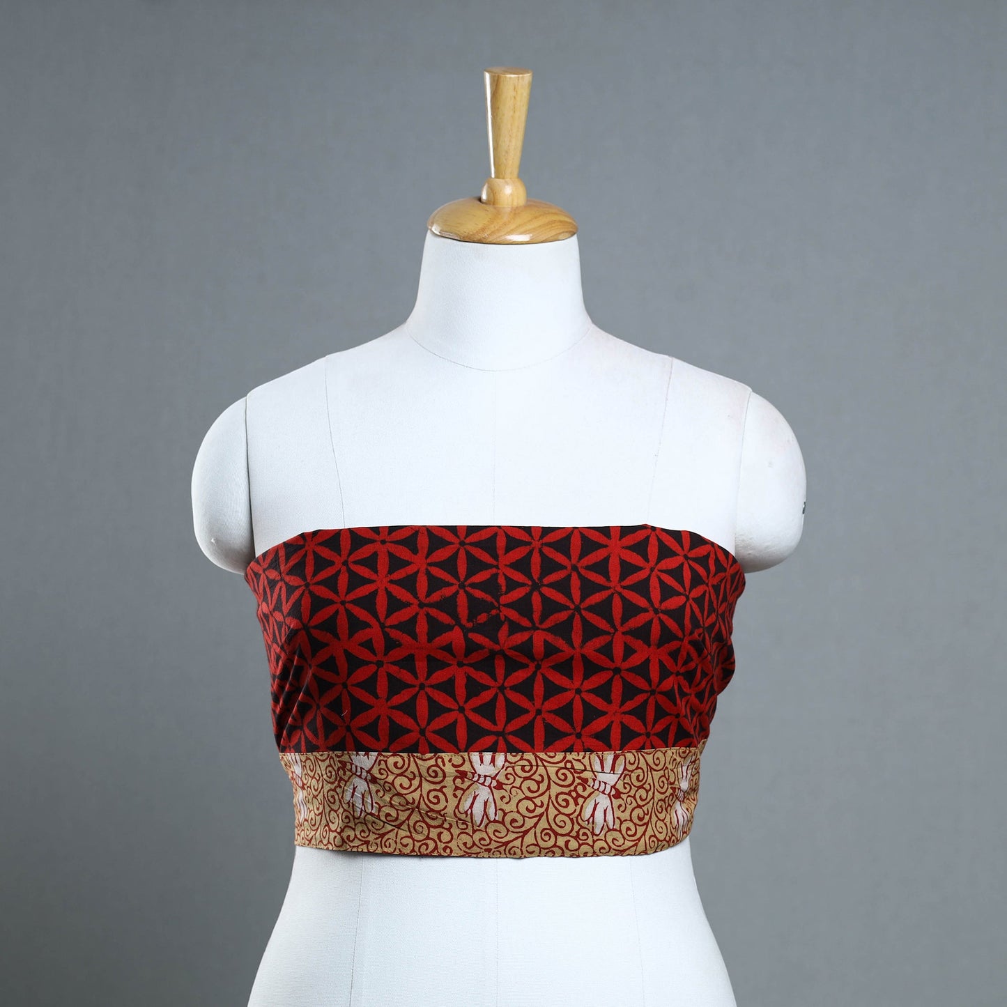Red - cotton pipad blouse piece 131 - handcrafted